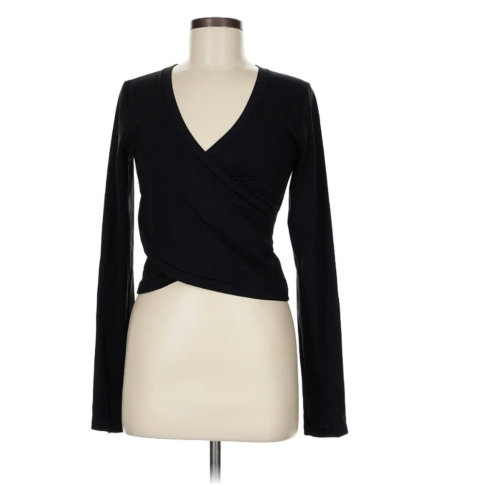 Black Athleta Transcend Wrap Top